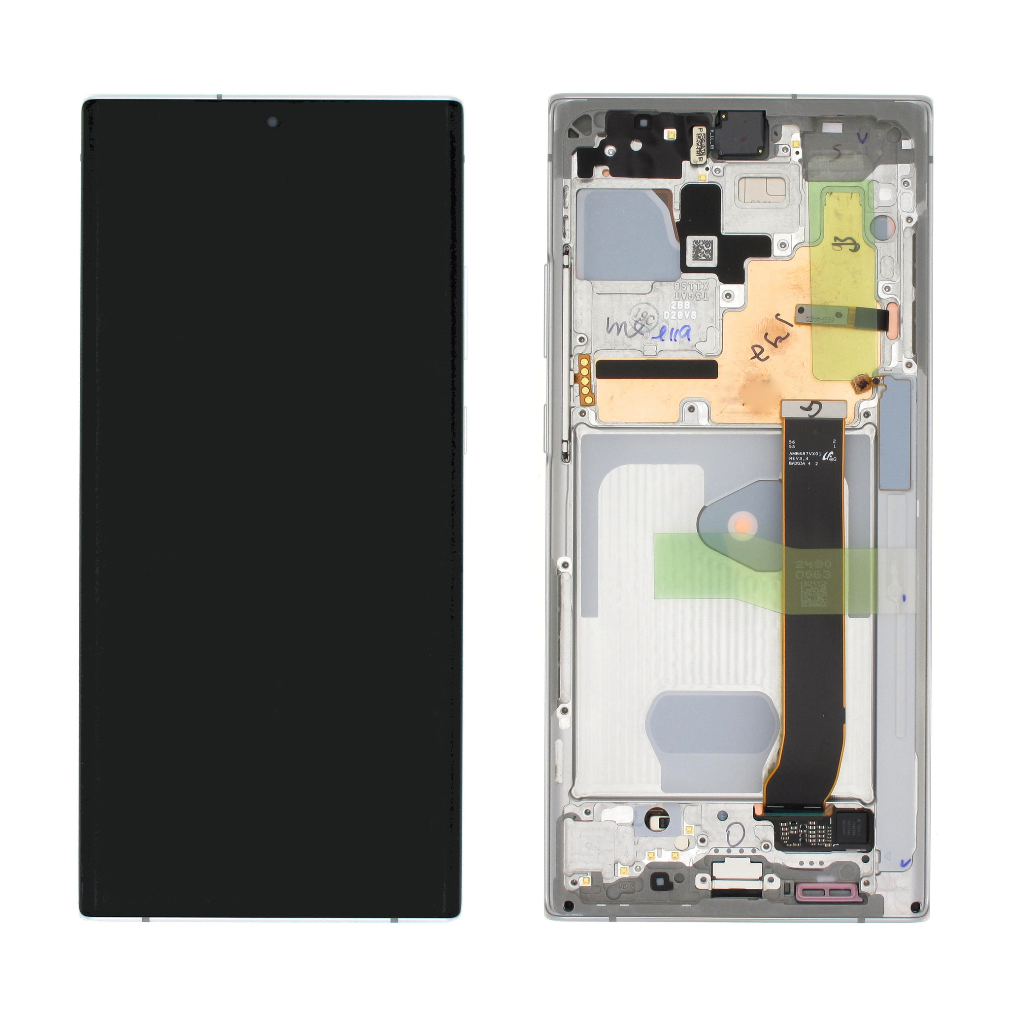 Samsung Galaxy Note20 Ultra 5G (N986B) Display (Incl. Camera) - Mystic White  - GH82-23596C;GH82-23597C - Europespares